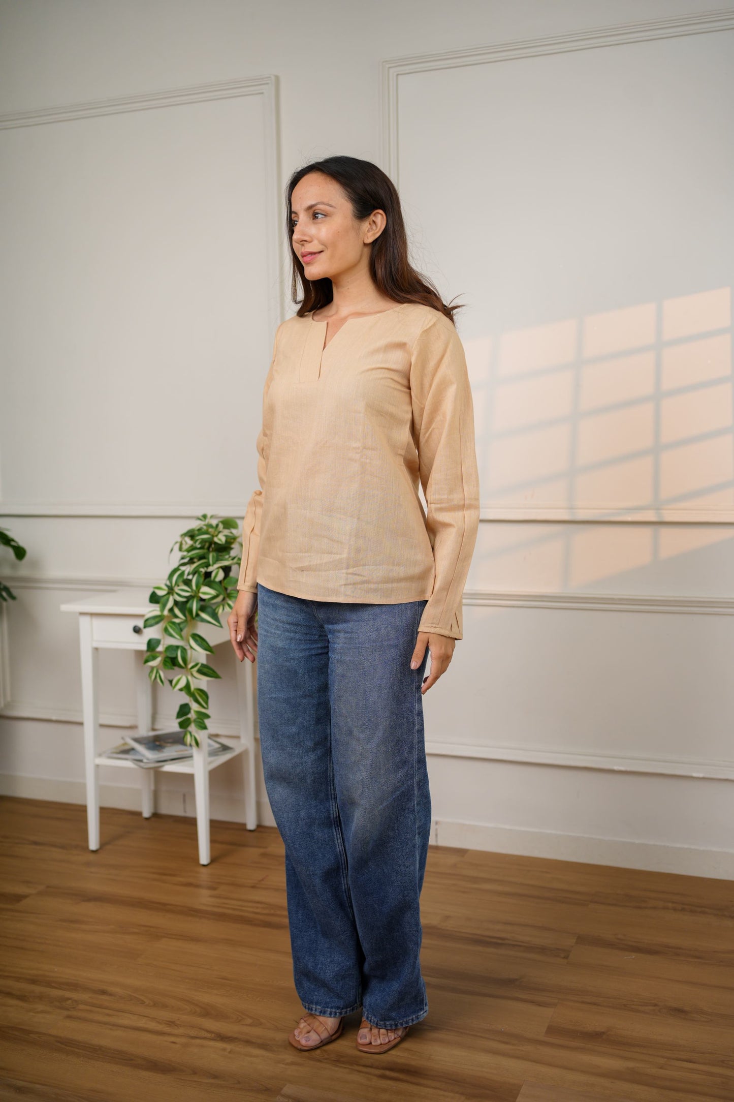 Classic Beige Cotton Top