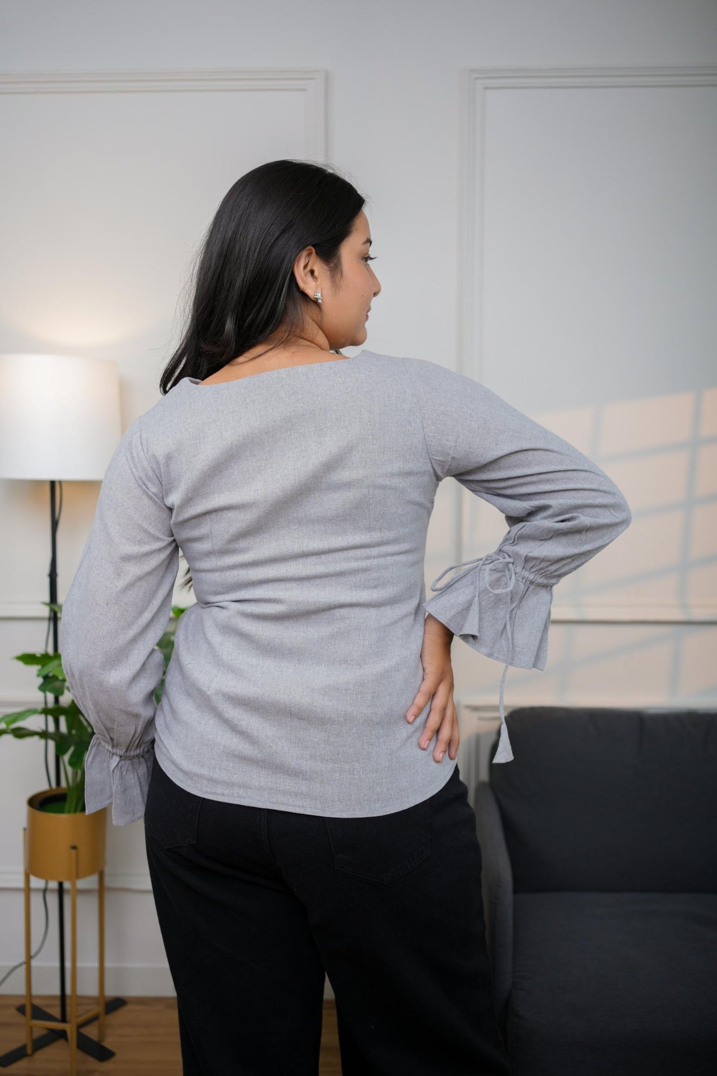 Stunning Grey Cotton Top