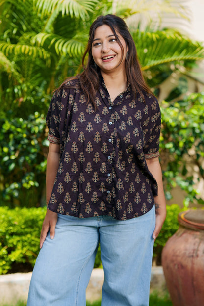 Charcoal Kaftan Shirt