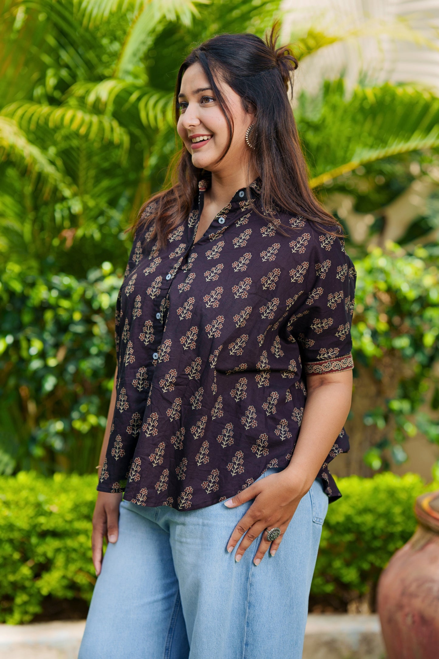 Charcoal Kaftan Shirt