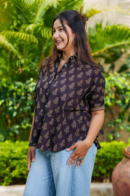 Charcoal Kaftan Shirt