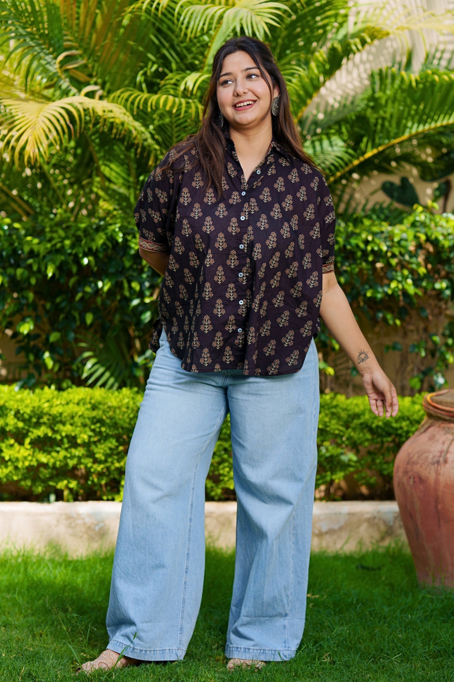 Charcoal Kaftan Shirt