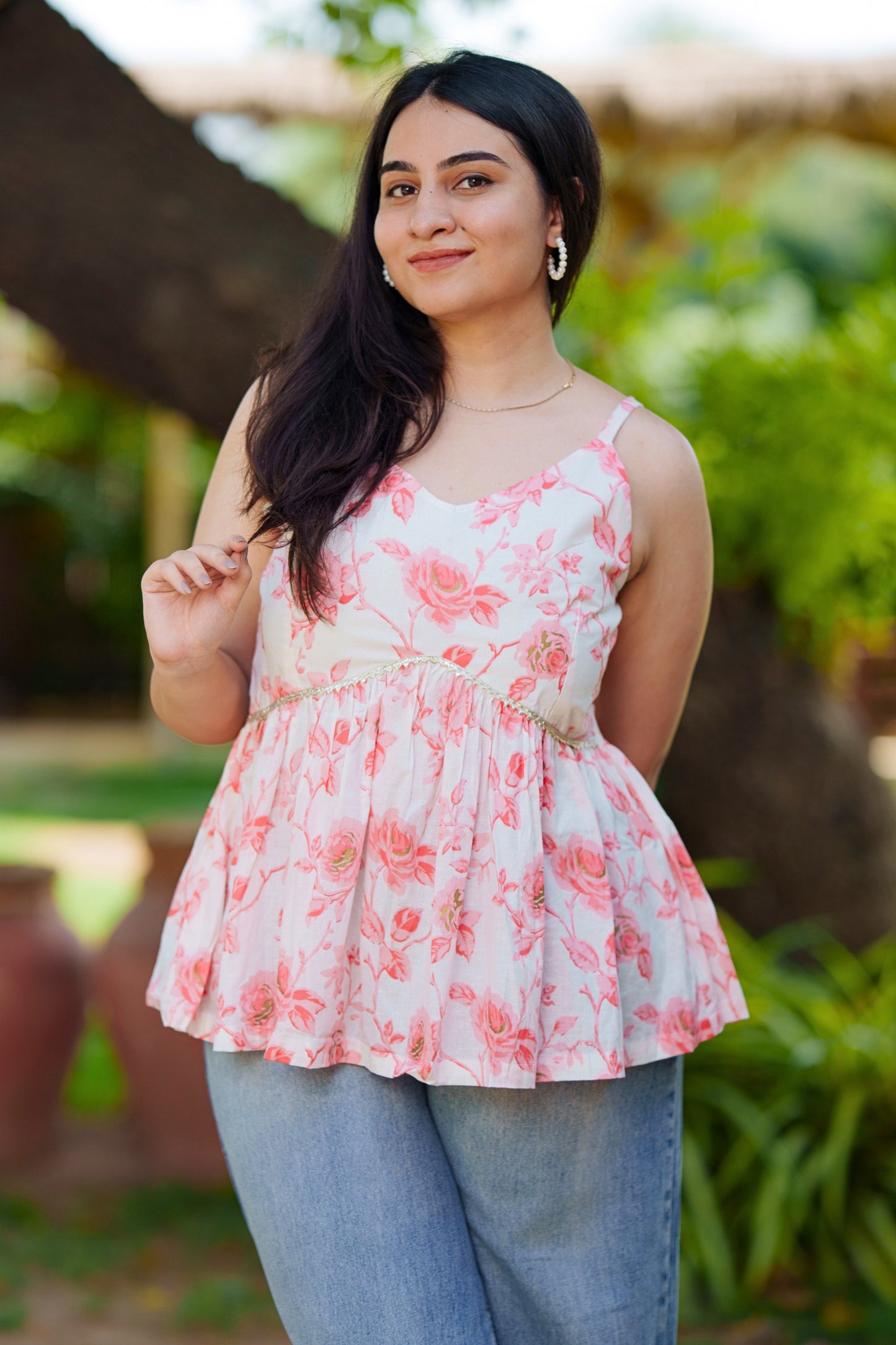 Blooming Rose Peplum Top