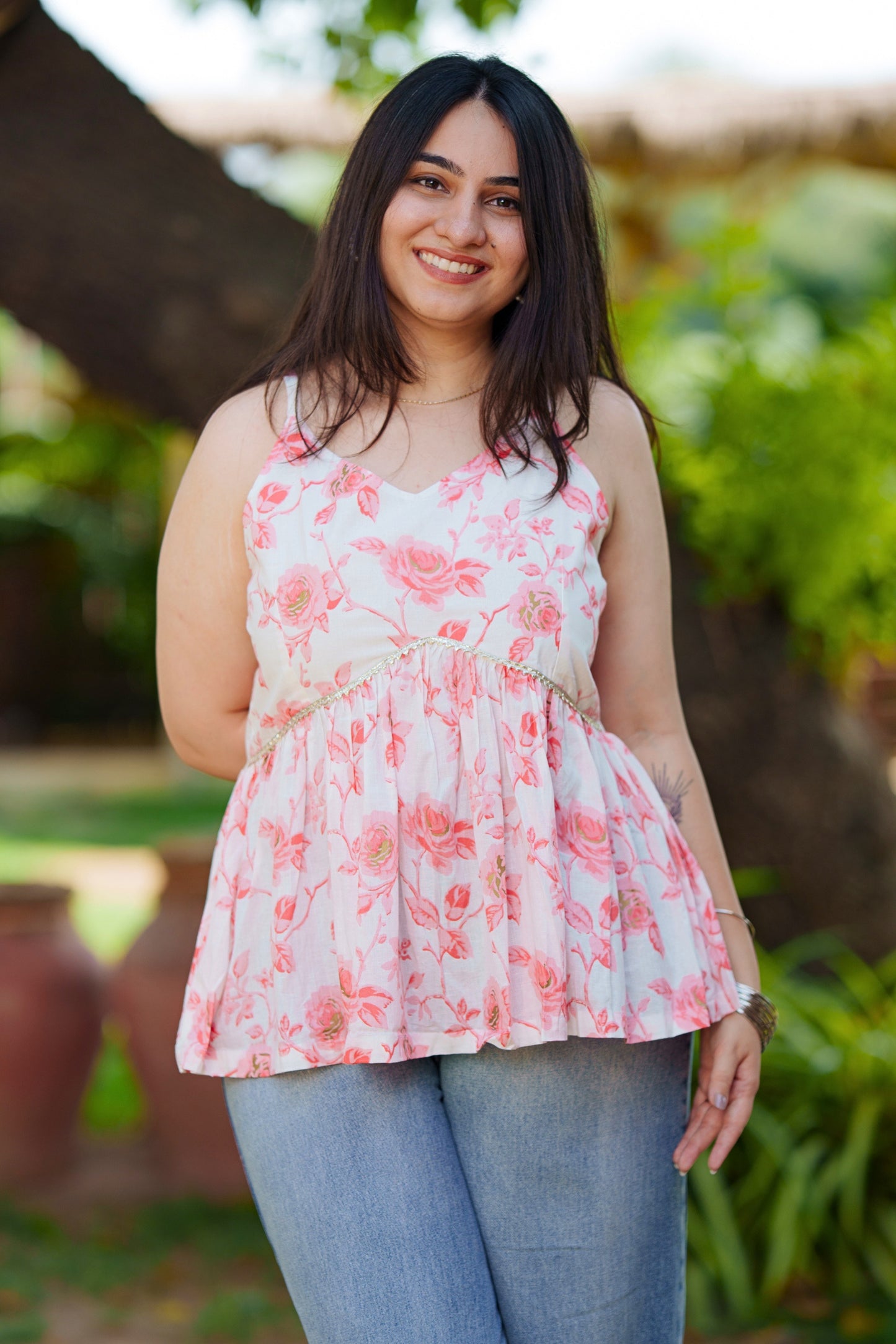 Blooming Rose Peplum Top