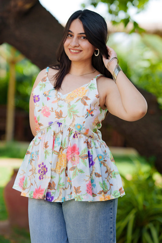Blossom Breeze Floral Peplum Top