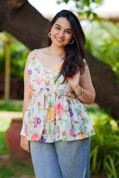 Blossom Breeze Floral Peplum Top
