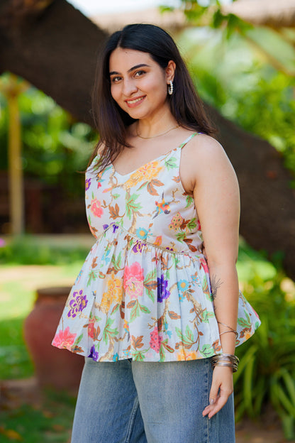 Blossom Breeze Floral Peplum Top