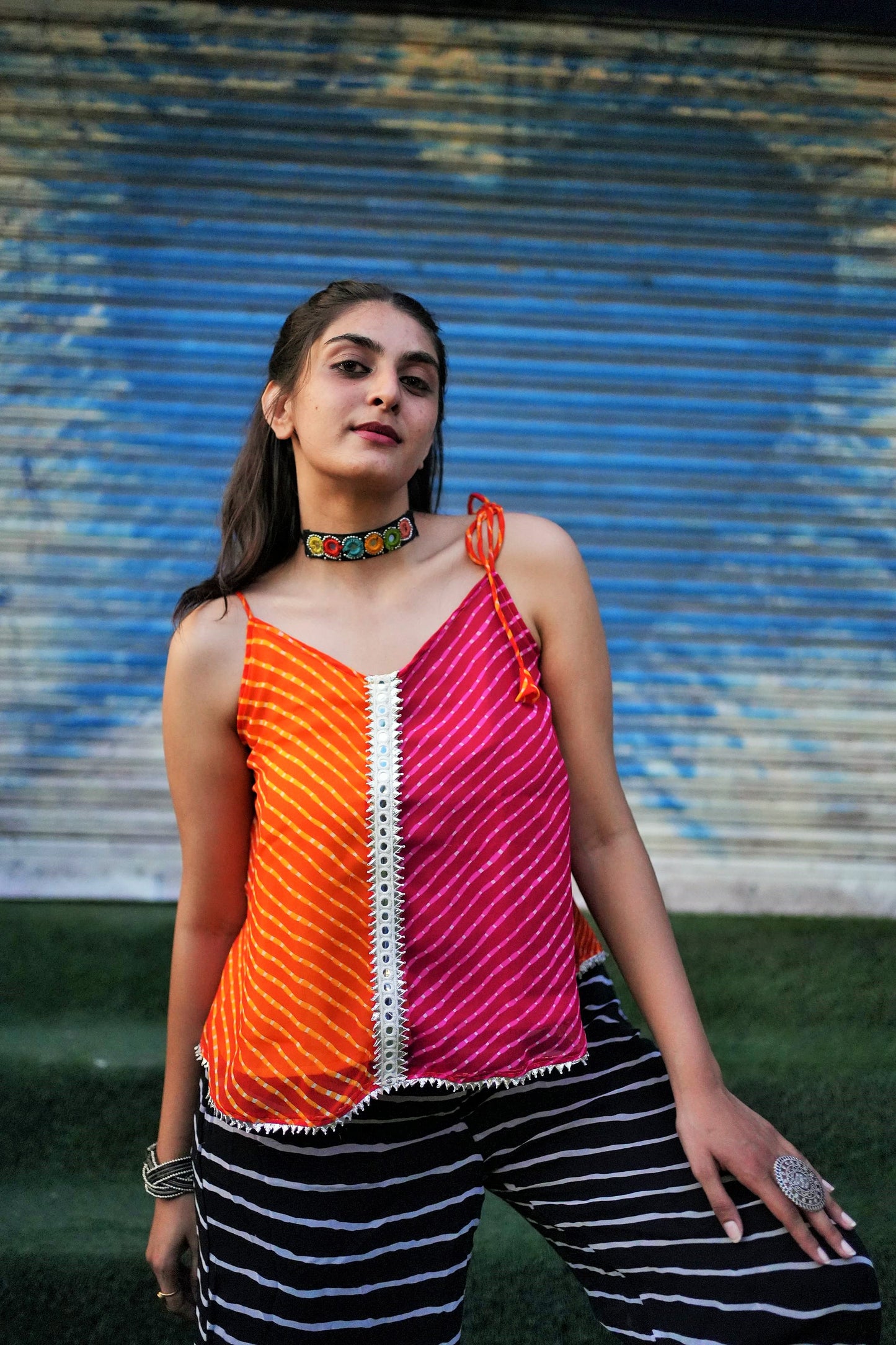 Pink Purple Leheriya Tunic
