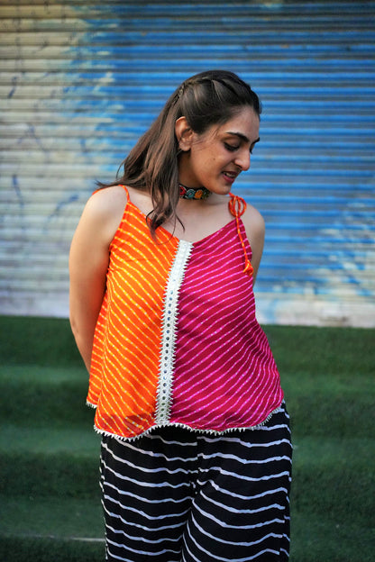 Pink Purple Leheriya Tunic