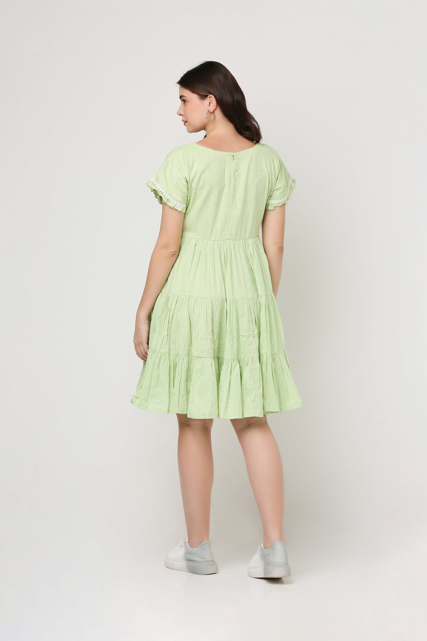 Green Tier Handloom Dress