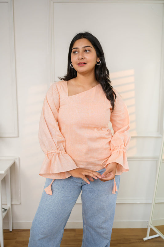 Stunning Peach Cotton Top