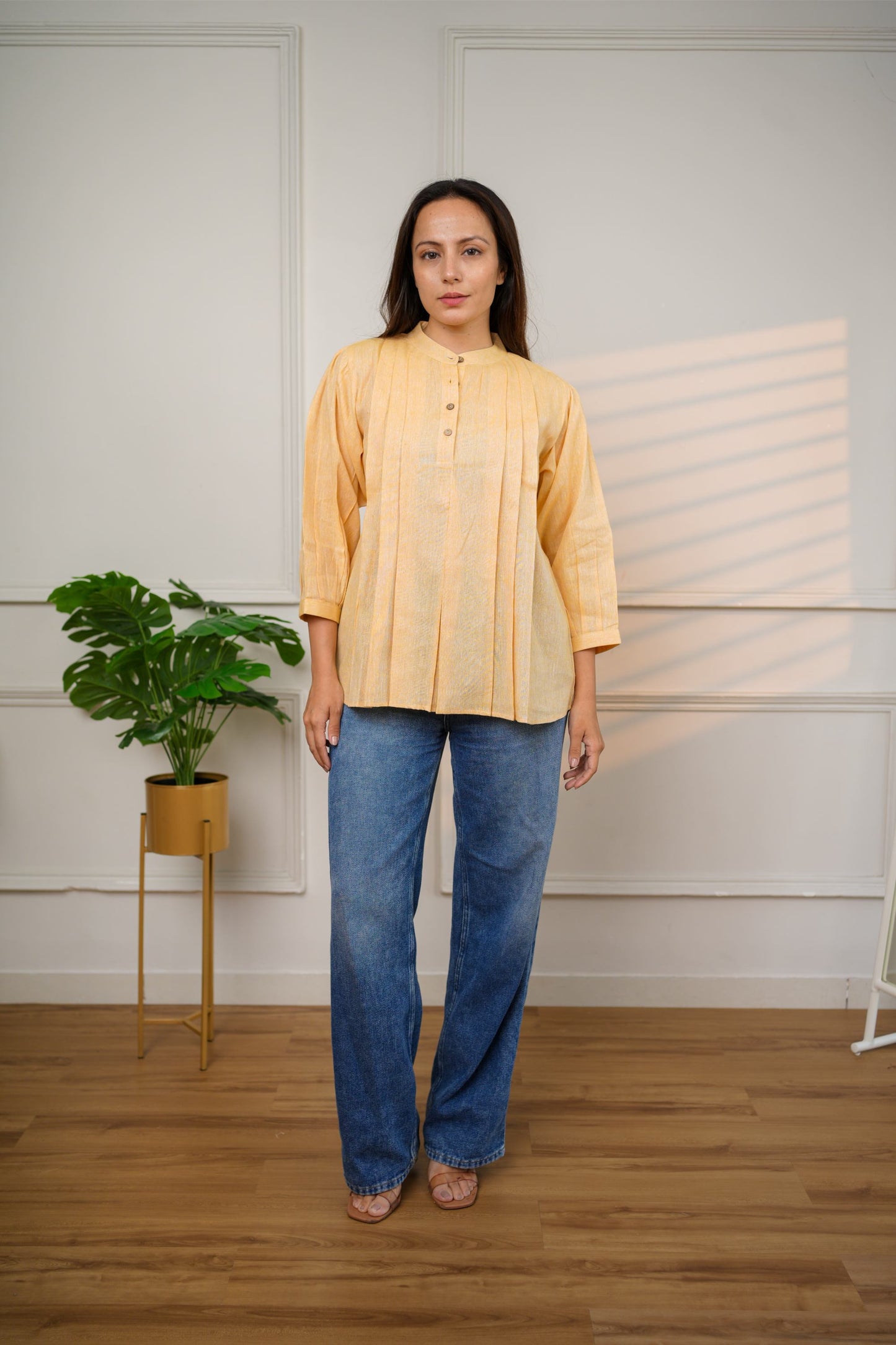 Classic Mango Yellow Cotton Top
