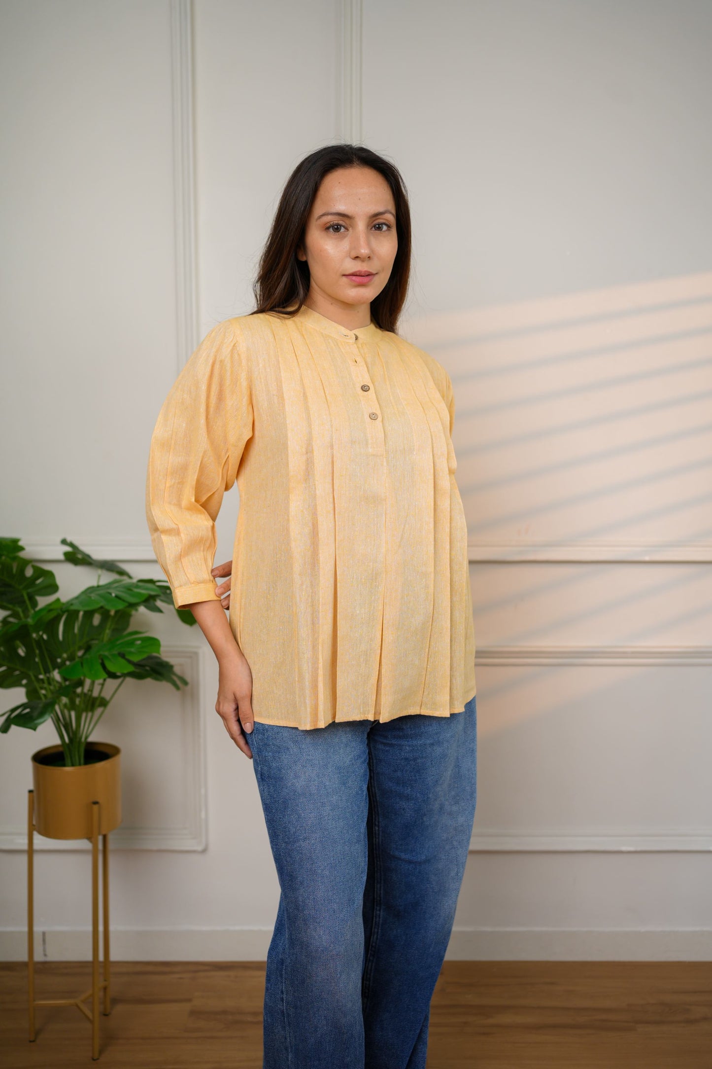 Classic Mango Yellow Cotton Top