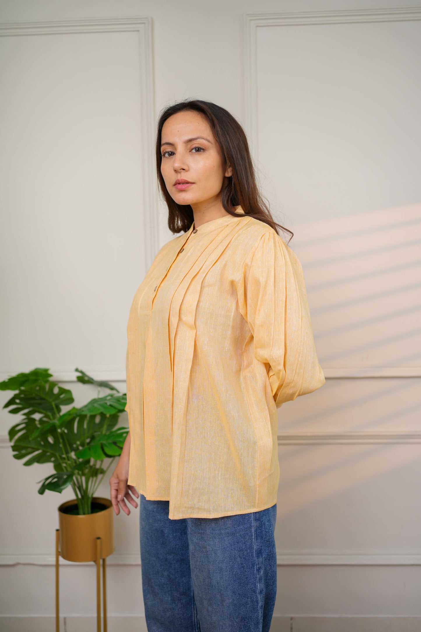 Classic Mango Yellow Cotton Top