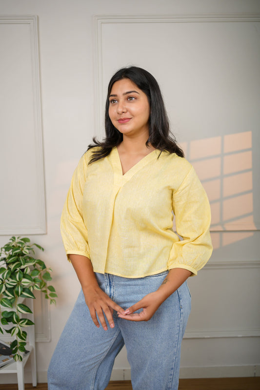 Classic Lemon Yellow Cotton Top