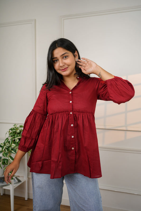 Maroon Classic Top