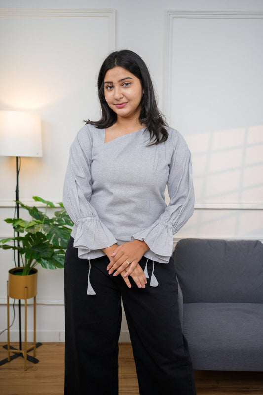 Stunning Grey Cotton Top