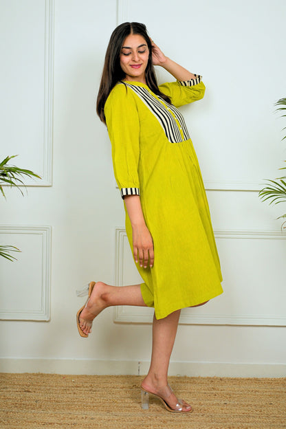 Bamboo Green Cotton Dress