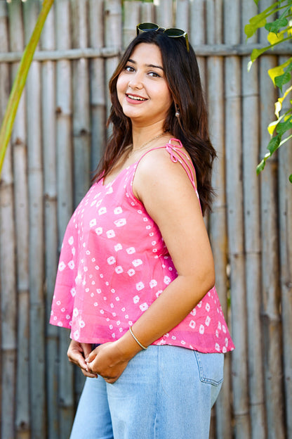Pink Bandhani Tunic
