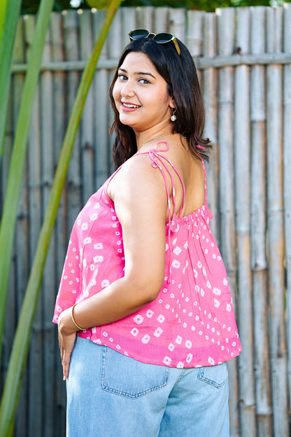 Pink Bandhani Tunic