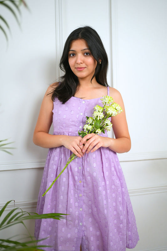 Lavender Short Cotton Dress